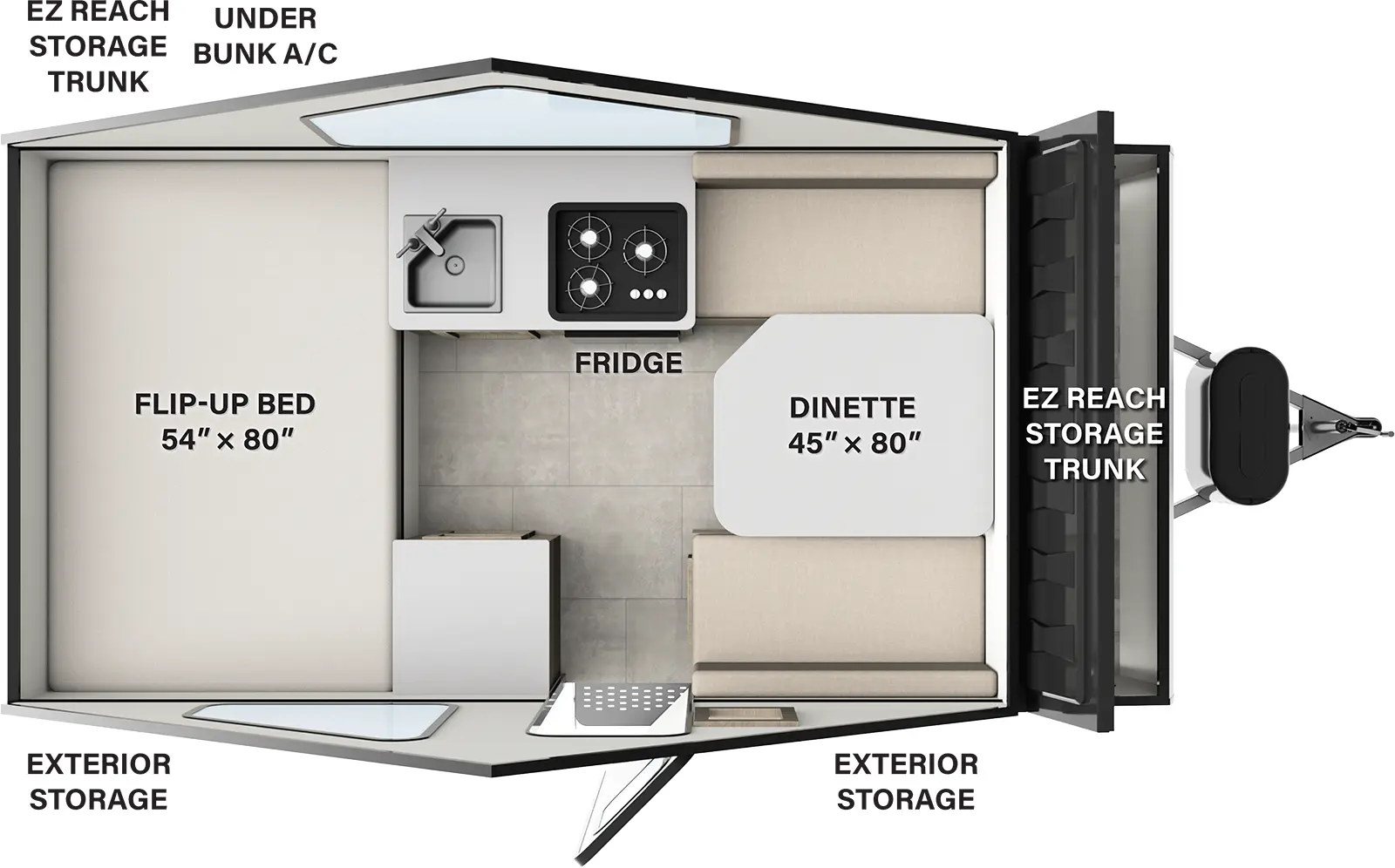 Rockwood Hard Side Pop Up Campers A122S Floorplan